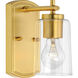 Art 1 Light 5 inch Satin Brass Bath Vanity Wall Light