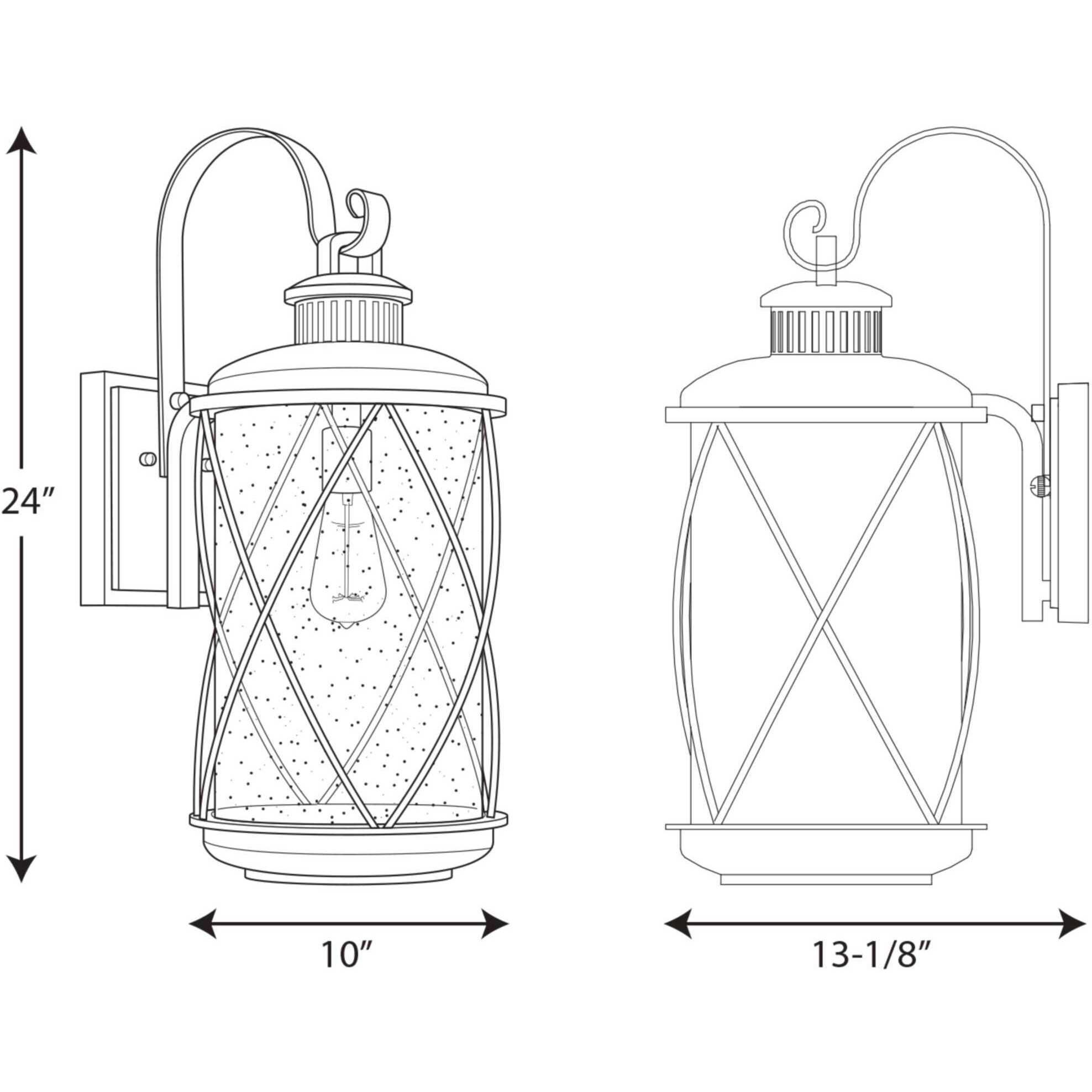 Garthwaite Ave 1 Light 24 inch Textured Black Outdoor Wall Lantern, Large