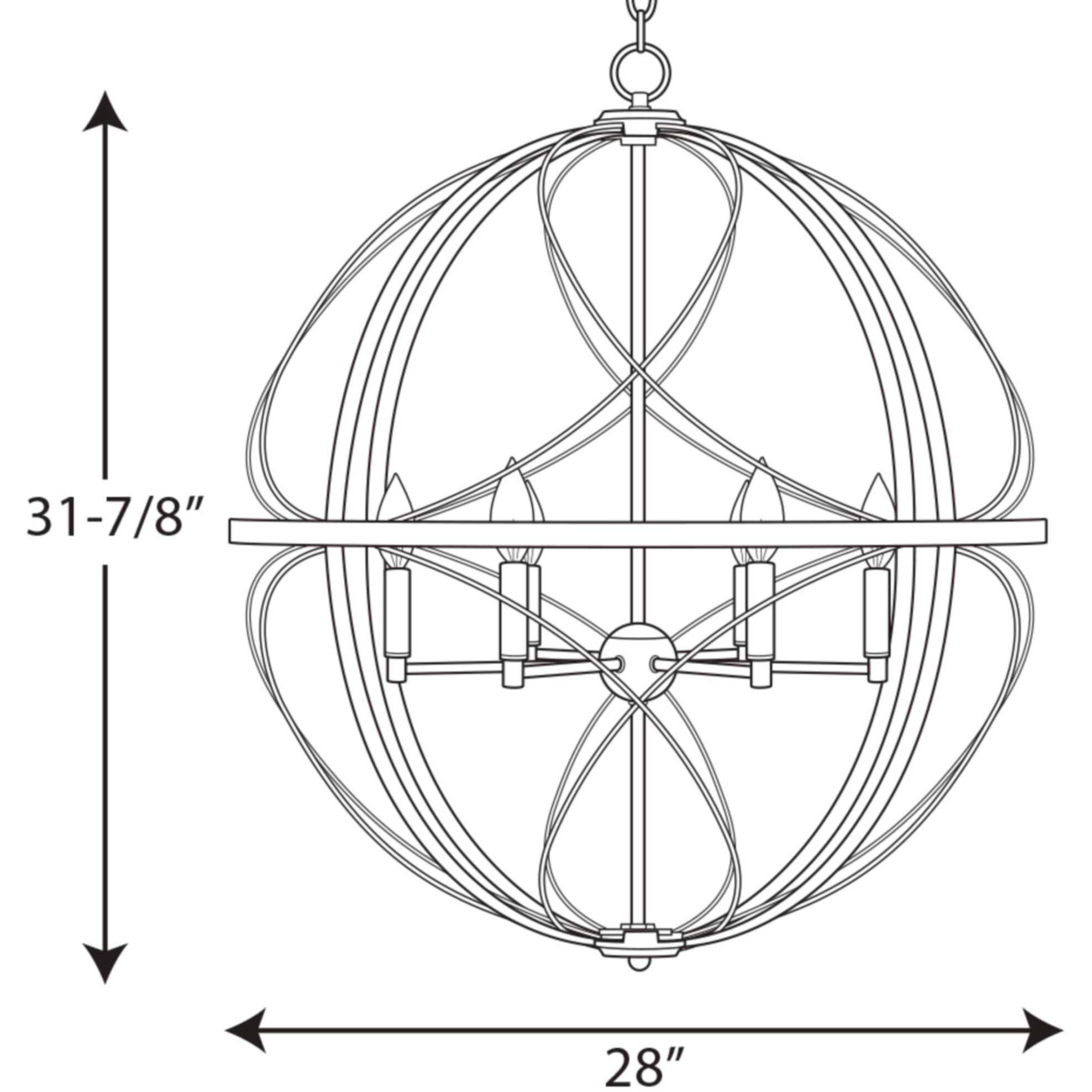 Gerald Ave 6 Light Silver Ridge Pendant Ceiling Light