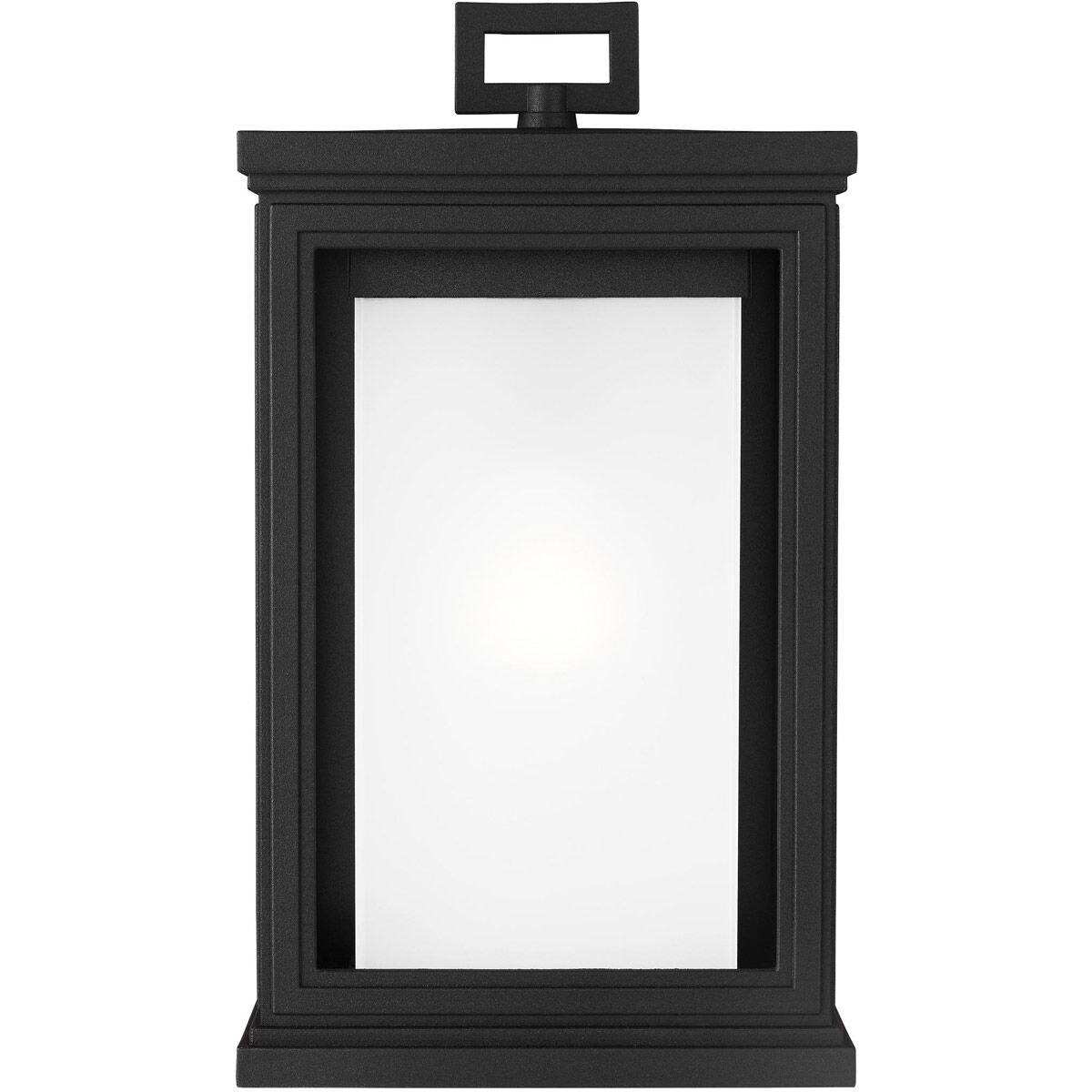 Terni 1 Light 13.5 inch Textured Black Outdoor Wall Lantern, White Opal Glass