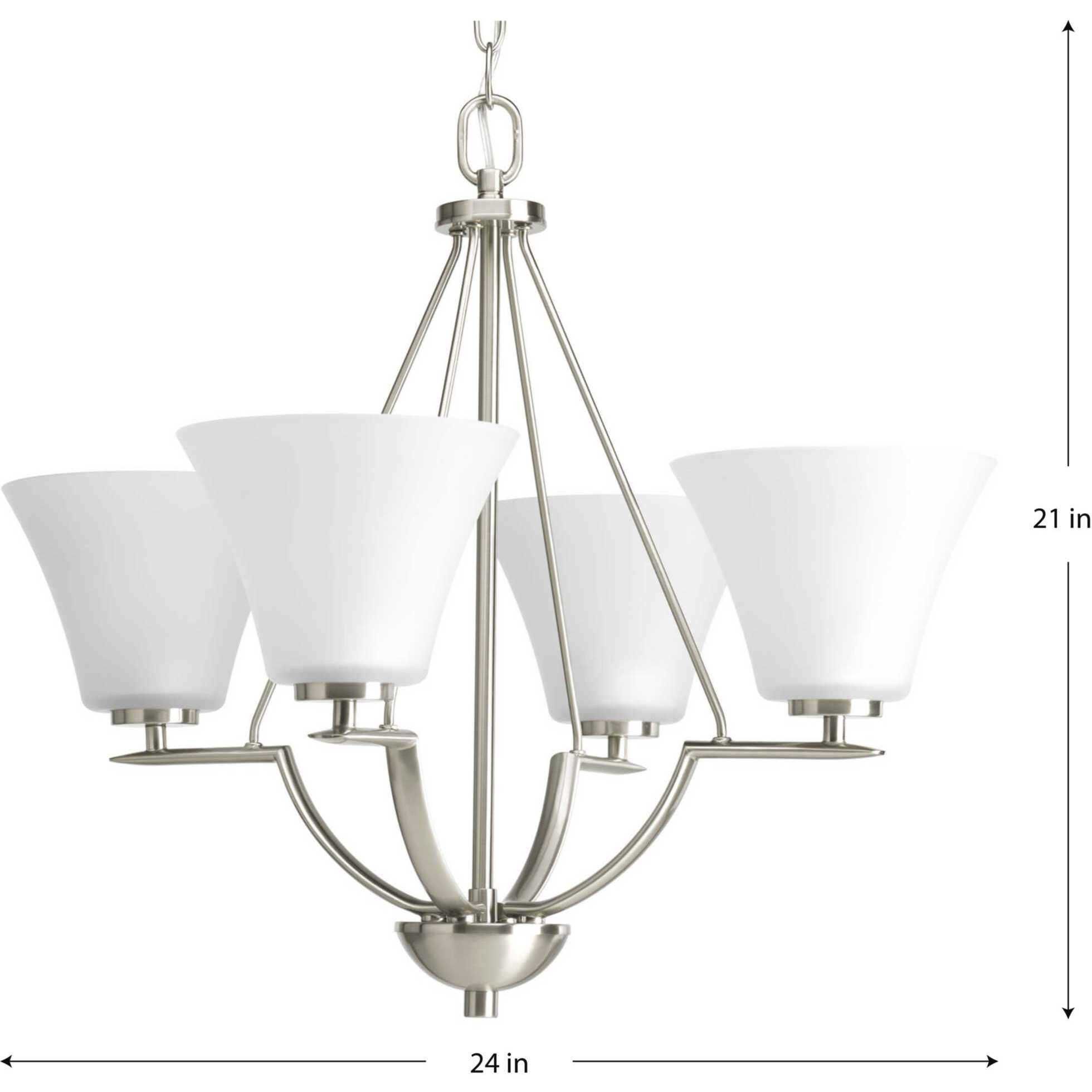 Annette St 4 Light 24 inch Brushed Nickel Chandelier Ceiling Light