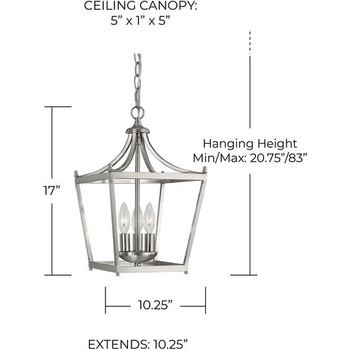 Peckham 3 Light 10 inch Brushed Nickel Foyer Ceiling Light