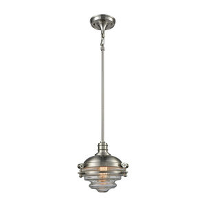 Zera 1 Light 10 inch Satin Nickel with Clear Mini Pendant Ceiling Light