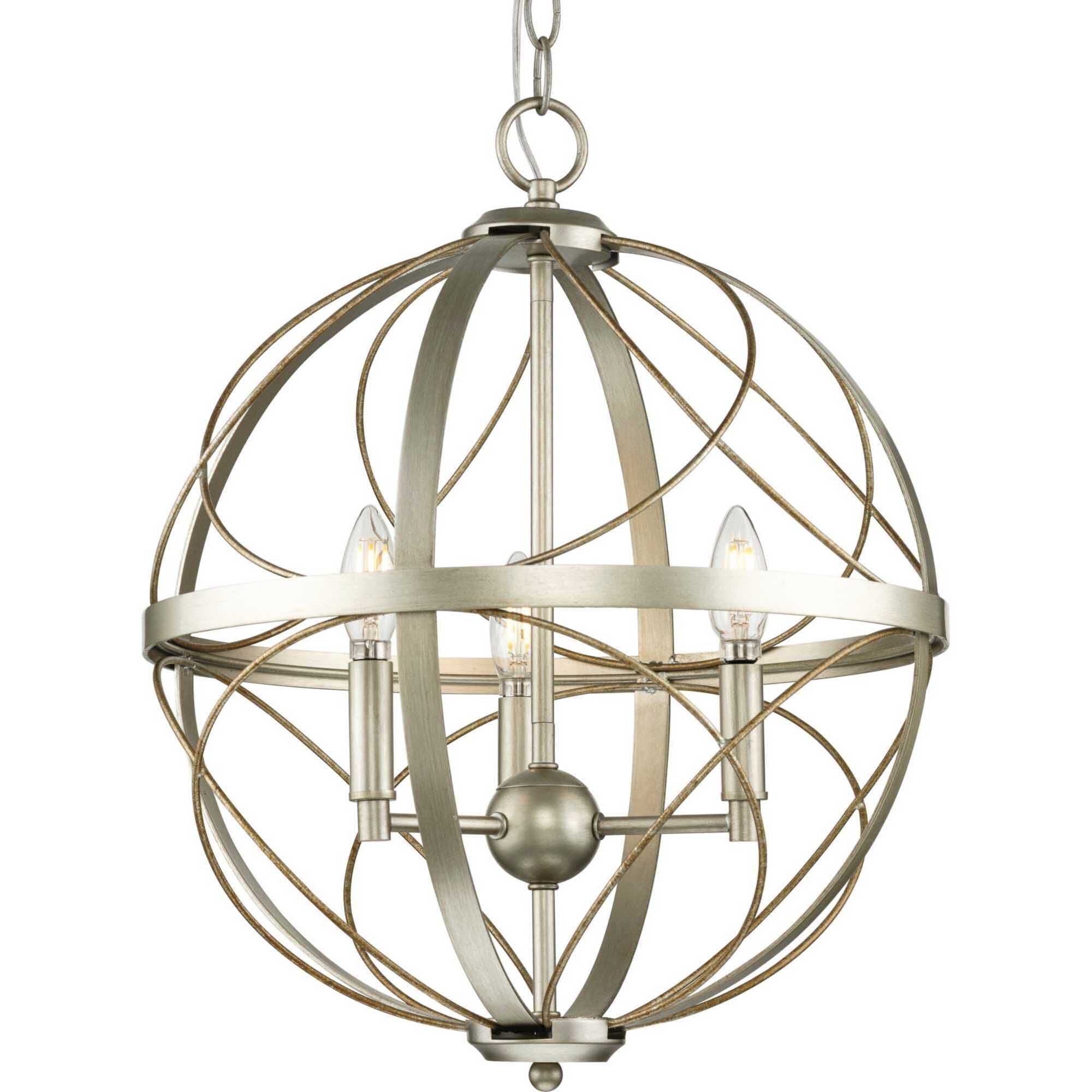 Gerald Ave 3 Light 16 inch Silver Ridge Pendant Ceiling Light