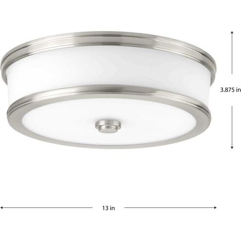 Green Ave LED 13 inch Brushed Nickel Flush Mount Ceiling Light, Progress LED