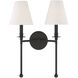 Ottone Way Sconce Wall Light in Black
