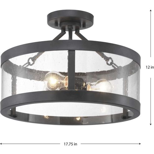 Tralee 3 Light 18 inch Graphite Semi-Flush Mount Convertible Ceiling Light, Design Series