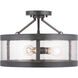 Tralee 3 Light 18 inch Graphite Semi-Flush Mount Convertible Ceiling Light, Design Series