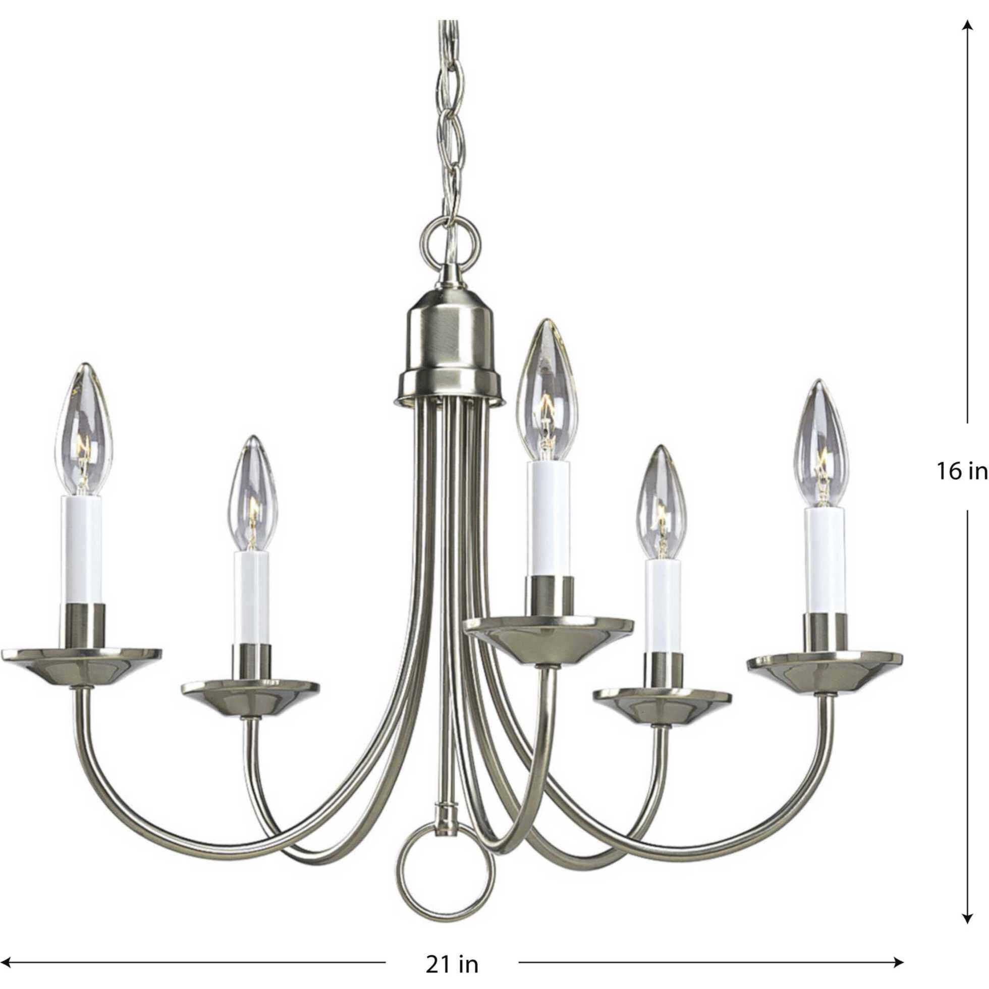 Gloucester St 5 Light 21 inch Brushed Nickel Chandelier Ceiling Light