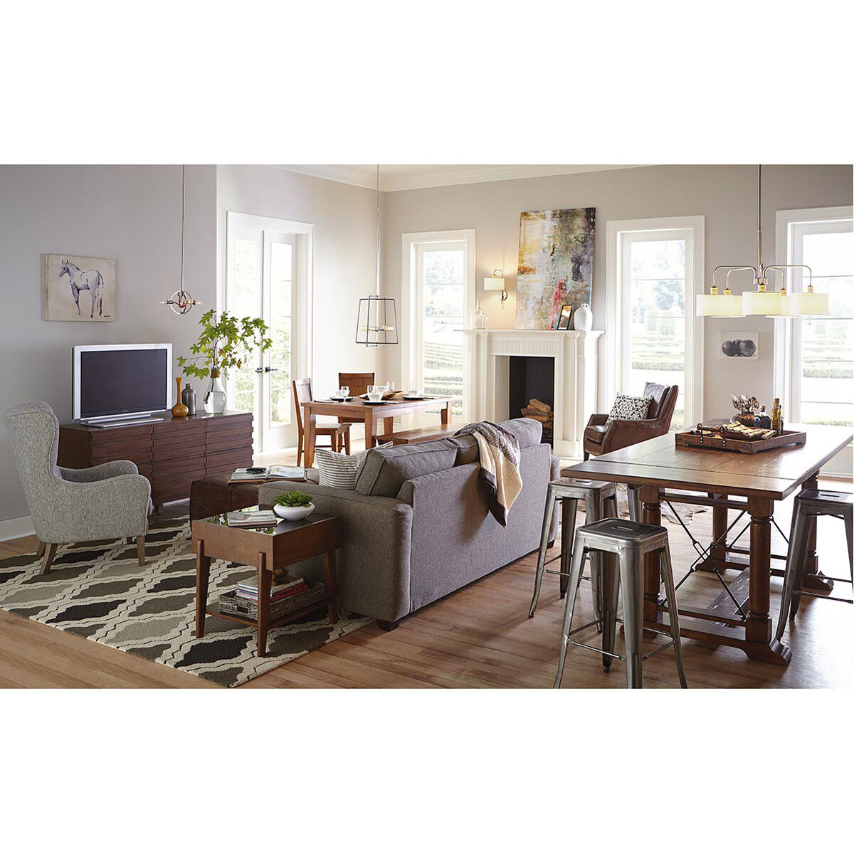 Exeter 5 Light 30 inch Brushed Nickel Chandelier Ceiling Light, Design Series