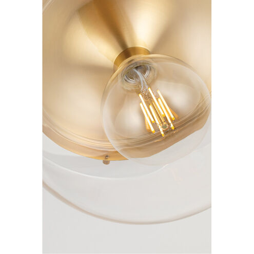Brayden LED 14 inch Aged Brass Flush Mount Ceiling Light