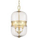 Gregory 3 Light 9 inch Vintage Gold Pendant Ceiling Light