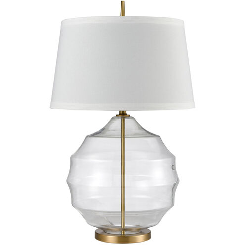 Almaden Ct 33 inch 150 watt Clear with Aged Brass Table Lamp Portable Light