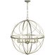 Gerald Ave 6 Light Silver Ridge Pendant Ceiling Light