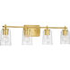 Art 4 Light 32 inch Satin Brass Bath Vanity Wall Light