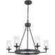 Tralee 6 Light 28 inch Graphite Chandelier Ceiling Light, Design Series