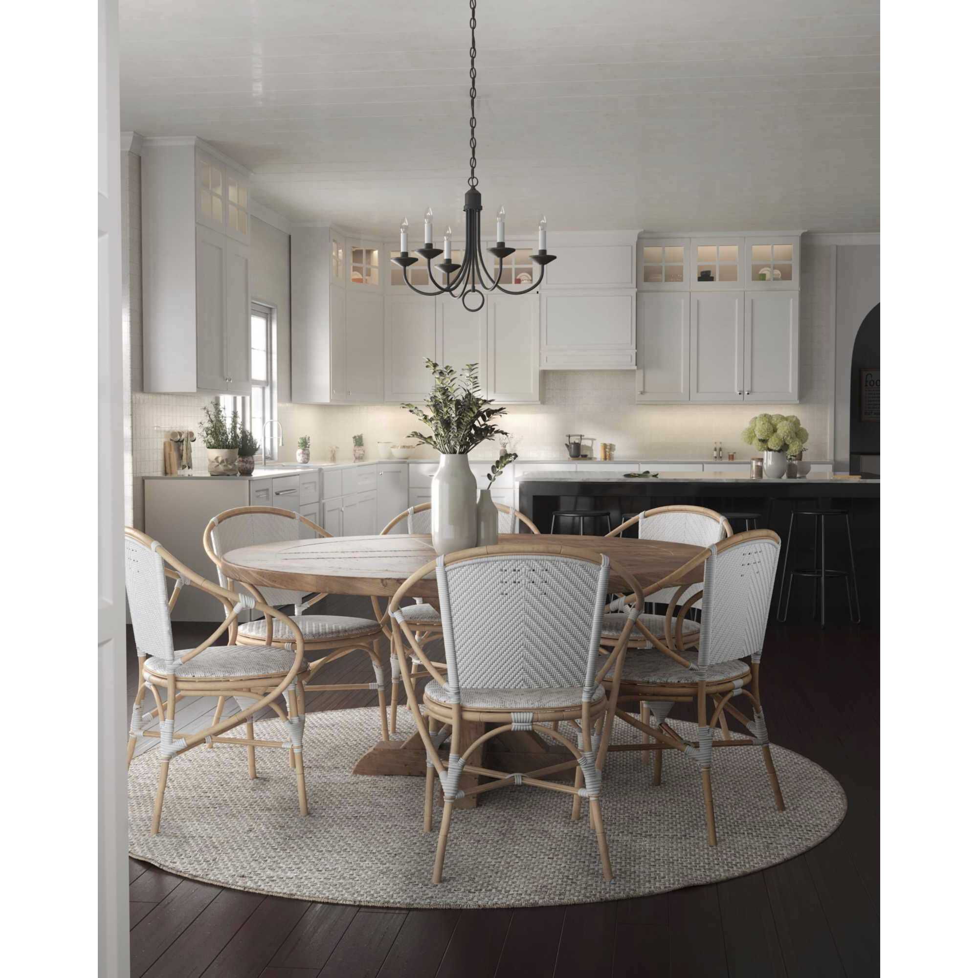 Gloucester St 5 Light 21 inch Textured Black Chandelier Ceiling Light