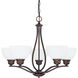 Peckham 5 Light 27 inch Burnished Bronze Chandelier Ceiling Light
