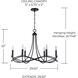 Bonami 6 Light 29.5 inch Matte Black Chandelier Ceiling Light