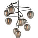 Newland 9 Light 47 inch Carbide Black and Polished Nickel Chandelier Ceiling Light