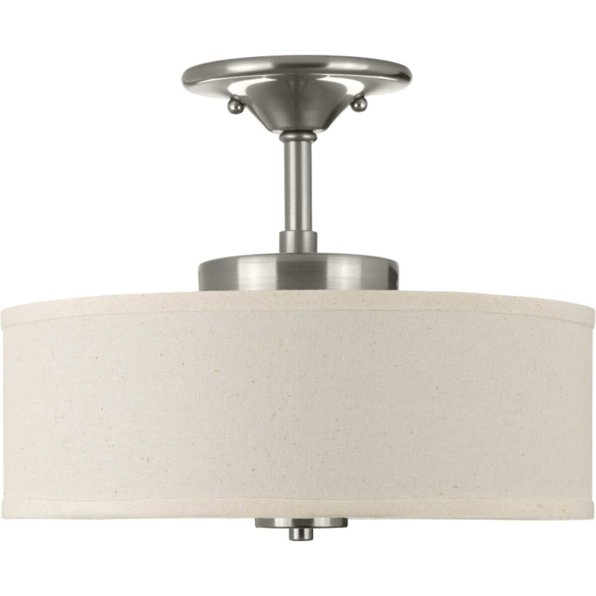 Briscoe LED 13 inch Brushed Nickel Semi-Flush Mount Ceiling Light, Progress LED