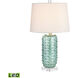 Eldorado 25 inch 9.5 watt Green with Clear Table Lamp Portable Light