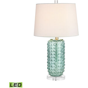 Eldorado 25 inch 9.5 watt Green with Clear Table Lamp Portable Light