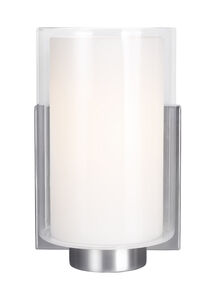 Aqua Verde Cir 1 Light 5 inch Satin Nickel Vanity Light Wall Light