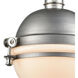 Zera 1 Light 10 inch Weathered Zinc with Polished Nickel and White Mini Pendant Ceiling Light
