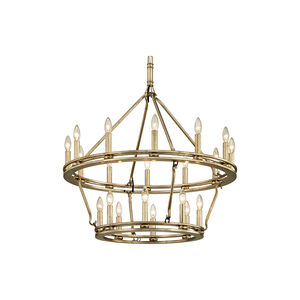 Appian Way 20 Light 32 inch Champagne Silver Leaf Chandelier Ceiling Light