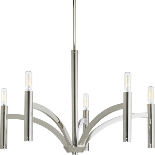 Elizabethtown 5 Light 25 inch Polished Nickel Chandelier Ceiling Light
