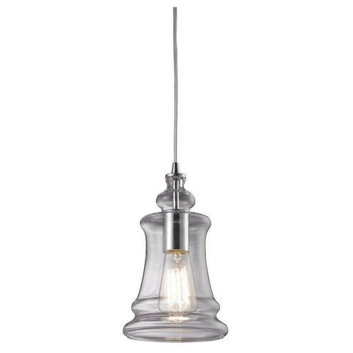 Graham Pl 1 Light 6 inch Polished Chrome with Smoke Mini Pendant Ceiling Light