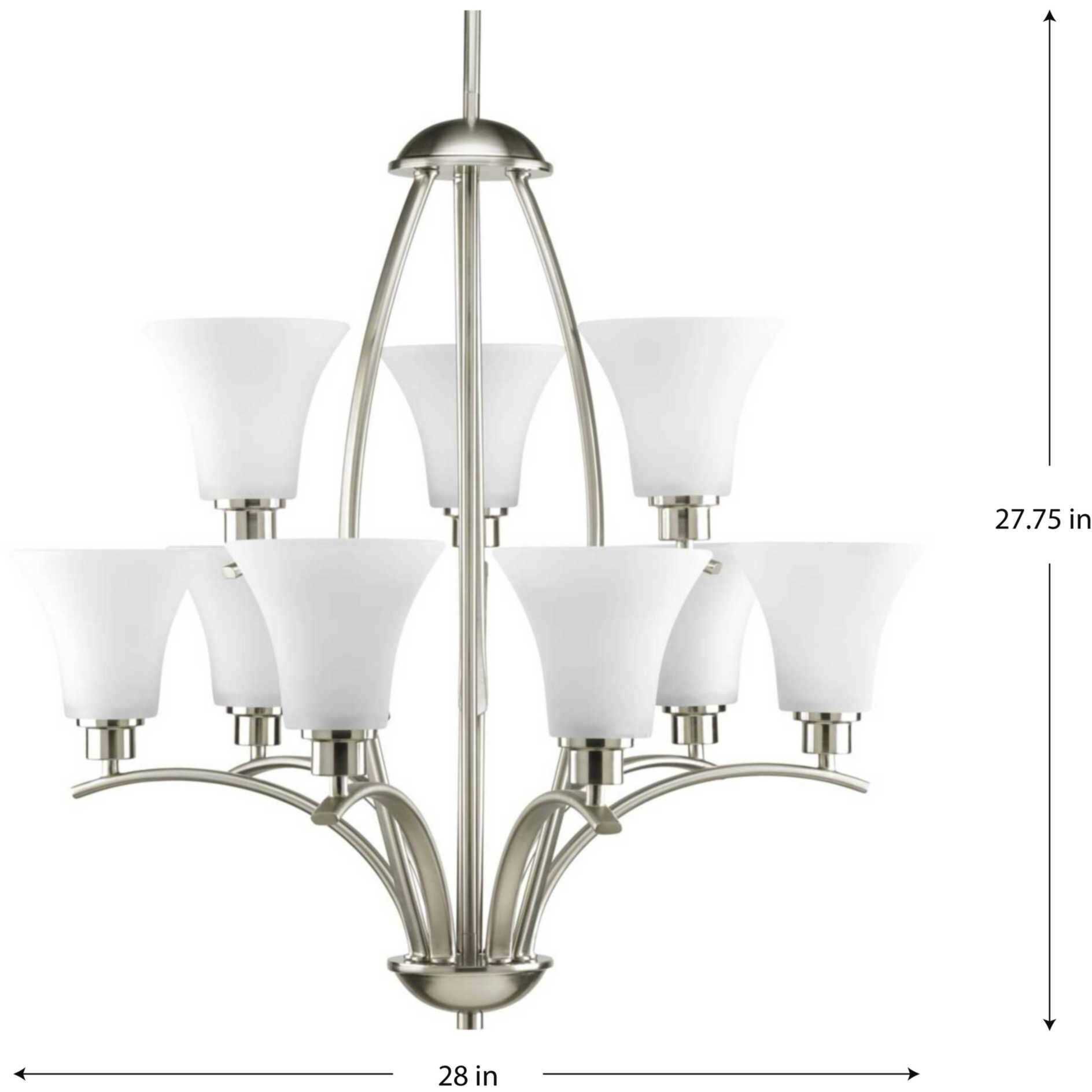Athy 9 Light 28 inch Brushed Nickel Chandelier Ceiling Light