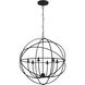 Somma Way 6 Light 22.5 inch Black Chandelier Ceiling Light