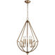 Burke 5 Light 22 inch Matte Gold Chandelier Ceiling Light