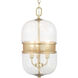 Gregory 3 Light 9 inch Vintage Gold Pendant Ceiling Light