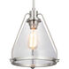 Fano 1 Light Brushed Nickel Pendant Ceiling Light