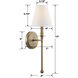 Ottone Way Sconce Wall Light in Gold
