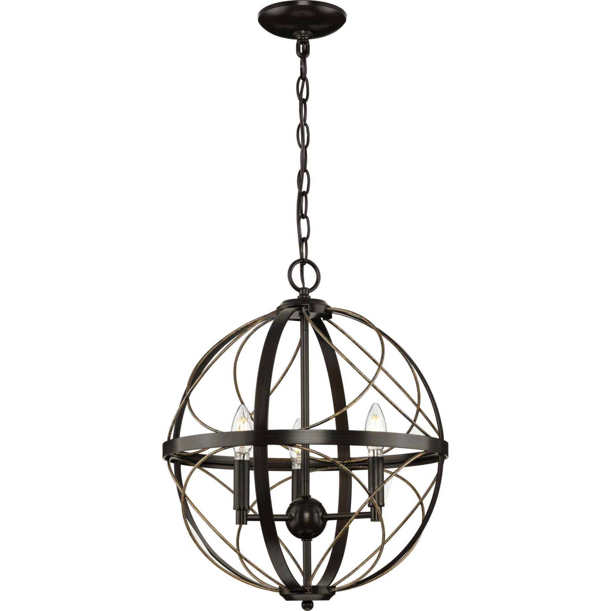 Gerald Ave 3 Light 16 inch Antique Bronze Pendant Ceiling Light