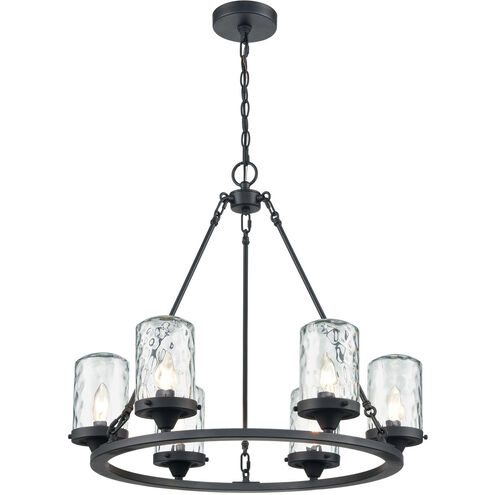 Jeremiah 6 Light 26 inch Charcoal Black Outdoor Pendant