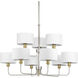 Exeter 9 Light 38 inch Brushed Nickel Chandelier Ceiling Light, Design Series