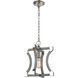 Golf Course Rd 1 Light 12 inch Gray with Polished Nickel Mini Pendant Ceiling Light, Small