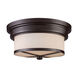 Glasgow Pl 2 Light 13 inch Oiled Bronze Flush Mount Ceiling Light