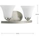Germain St 2 Light 13.25 inch Brushed Nickel Bath Vanity Wall Light