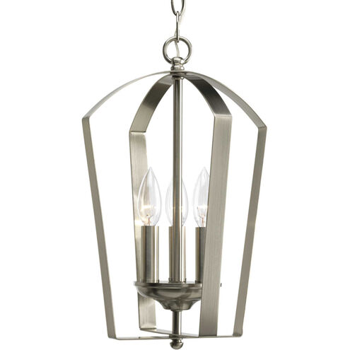 Crotone 3 Light 10 inch Brushed Nickel Foyer Pendant Ceiling Light