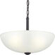 Alana Dr 3 Light 15 inch Graphite Semi-Flush Mount Convertible Ceiling Light