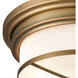 Glasgow Pl 2 Light 13 inch Classic Brass Flush Mount Ceiling Light