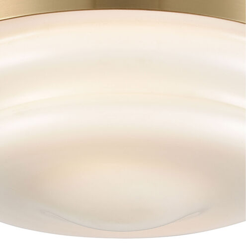 Zera 2 Light 12 inch Satin Brass Flush Mount Ceiling Light