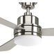 Boston 52 inch Brushed Nickel with Silver Blades Ceiling Fan, Progress LED