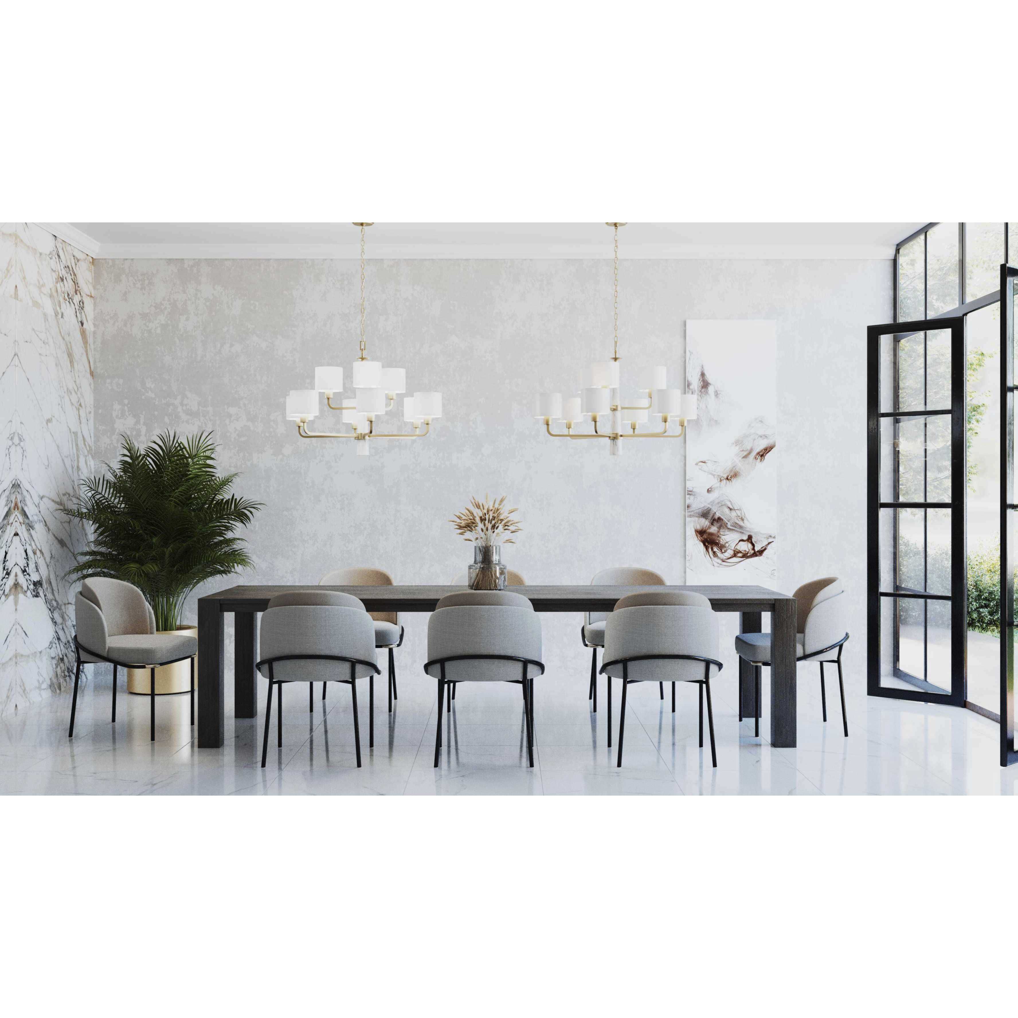 Santa Barbara 9 Light 36 inch Vintage Gold Chandelier Ceiling Light, Design Series